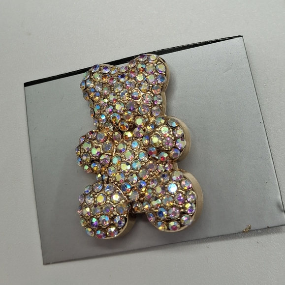 None Jewelry - Sparkling Multicolor Bear Brooch